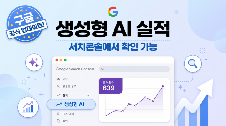구글 서치 콘솔에서 생성형 AI 실적 확인이 가능합니다